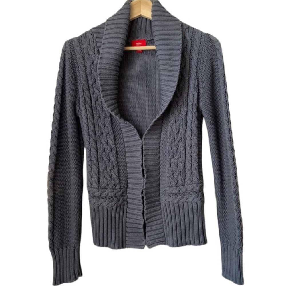 Mossimo Knitted Cardigan 100% Cotton Size Medium Slate Gray / Women’s Cardigan.